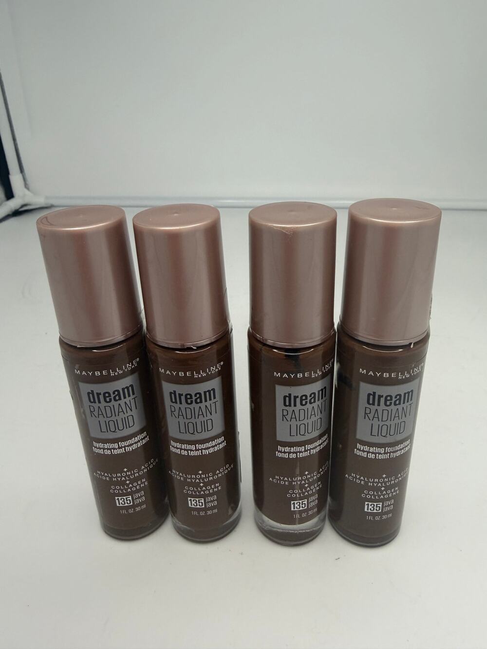Maybelline Dream Radiant Liquid Foundation 135 Java Hydrating 1 oz Lot of 4